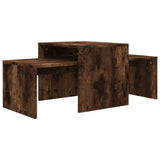 Set Tavolini Salotto Rovere Fumo 100x48x40 cm Legno truciolato