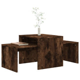 Set Tavolini Salotto Rovere Fumo 100x48x40 cm Legno truciolato