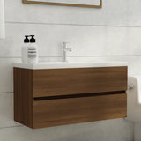 Mobile Lavabo Rovere Marrone 90x38,5x45 cm in Legno truciolato