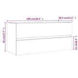 Mobile Lavabo Rovere Marrone 100x38,5x45 cm Legno truciolato