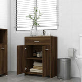 Armadietto Bagno Rovere Marrone 60x33x80 cm Legno tecnico