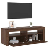 Mobile Porta TV con Luci LED Rovere Marrone 120x35x40 cm
