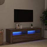 Mobile Porta TV con Luci LED Rovere Marrone 120x35x40 cm