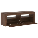 Mobile Porta TV con Luci LED Rovere Marrone 120x35x40 cm