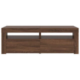 Mobile Porta TV con Luci LED Rovere Marrone 120x35x40 cm