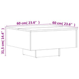 Tavolino Salotto Grigio Sonoma 60x60x31,5 cm Legno truciolato