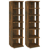 Scarpiere 2 pz Rovere Fumo 27,5x27x102 cm in Legno truciolato