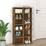 Scarpiere 2 pz Rovere Fumo 27,5x27x102 cm in Legno truciolato