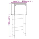 Rastrelliera per Lavatrice 2 Livelli Nera 71x29,5x170,5cm Ferro