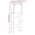 Rastrelliera per Bagno a 2 Livelli Crema 56x30x170 cm Ferro