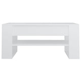 Tavolino da Salotto Bianco 102x55x45 cm in Legno truciolato