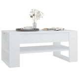 Tavolino da Salotto Bianco 102x55x45 cm in Legno truciolato
