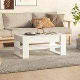 Tavolino da Salotto Bianco 102x55x45 cm in Legno truciolato