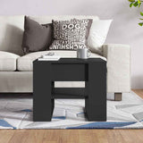 Tavolino da Salotto Nero 55,5x55x45 cm in Legno truciolato