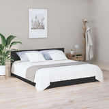 Testiera per Letto Nera 200x1,5x80 cm in Legno truciolato