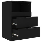 Comodino Nero in Legno truciolato