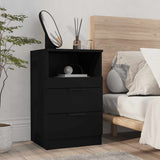 Comodino Nero in Legno truciolato