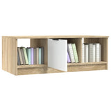 Tavolino Bianco e Rovere Sonoma 102x50x36 cm Legno truciolato