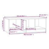 Tavolino Bianco e Rovere Sonoma 102x50x36 cm Legno truciolato