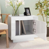 Tavolino Salotto Bianco Lucido 51x50x45 cm in Legno truciolato