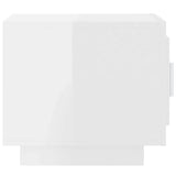 Tavolino Salotto Bianco Lucido 51x50x45 cm in Legno truciolato