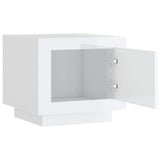 Tavolino Salotto Bianco Lucido 51x50x45 cm in Legno truciolato
