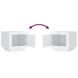 Tavolino Salotto Bianco Lucido 51x50x45 cm in Legno truciolato