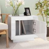 Tavolino Salotto Bianco Lucido 51x50x45 cm in Legno truciolato