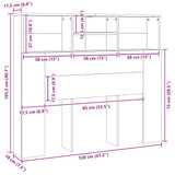 Testiera con Contenitore Nera 120x19x103,5 cm