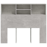 Testiera con Contenitore Grigio Cemento 120x19x103,5 cm