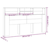 Testiera con Contenitore Nera 180x19x103,5 cm