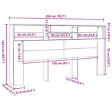 Testiera con Contenitore Bianco 200x19x103,5 cm