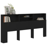 Testiera con Contenitore Nero 220x19x103,5 cm