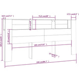 Testiera con Scomparti Grigio Cemento 220x18,5x104,5 cm