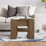 Tavolino Salotto Rovere Marrone 55,5x55x45 cm Legno truciolato