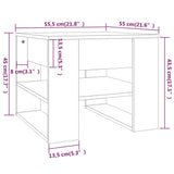 Tavolino Salotto Rovere Marrone 55,5x55x45 cm Legno truciolato