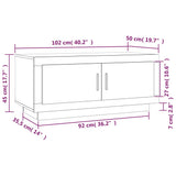 Tavolino Salotto Rovere Marrone 102x50x45 cm Legno truciolato