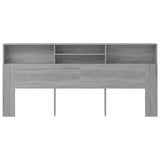 Testiera con Contenitore Grigio Sonoma 220x19x103,5 cm