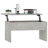 Tavolino Grigio Cemento 80x50,5x41,5 cm in Legno truciolato