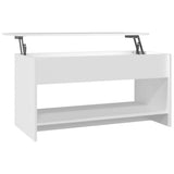 Tavolino da Salotto Bianco 102x50x52,5 cm in Legno truciolato