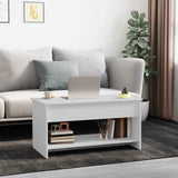 Tavolino da Salotto Bianco 102x50x52,5 cm in Legno truciolato