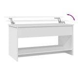 Tavolino da Salotto Bianco 102x50x52,5 cm in Legno truciolato