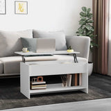 Tavolino da Salotto Bianco 102x50x52,5 cm in Legno truciolato