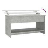 Tavolino Salotto Grigio Cemento 102x50x52,5cm Legno truciolato
