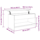 Tavolino Salotto Grigio Cemento 102x50x52,5cm Legno truciolato