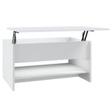 Tavolino da Salotto Bianco 80x50x40 cm in Legno truciolato