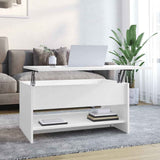 Tavolino da Salotto Bianco 80x50x40 cm in Legno truciolato