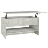 Tavolino da Salotto Grigio Cemento 80x50x40cm Legno truciolato