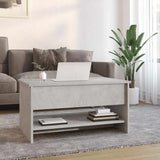 Tavolino da Salotto Grigio Cemento 80x50x40cm Legno truciolato
