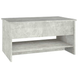Tavolino da Salotto Grigio Cemento 80x50x40cm Legno truciolato